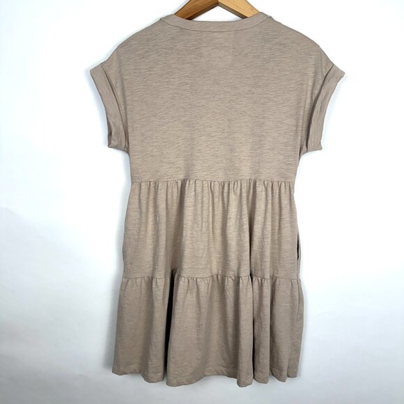 SONOMA brand, Ladies Size Small, Casual Two tier button up dress, Tan color - Picture 2 of 6